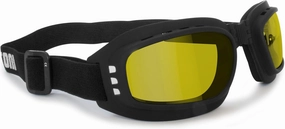 BERTONI Motorcycle Goggles Riding Padded Glasses Photochromic - Adjustable Strap - Ventilated mod. 112 Motorbike Goggles