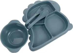 BESPORTBLE 1 Set Dinosaur Divided Plate Tableware with Bowl Fork Spoon Durable Non Breakable Cute Design for Meals Snacks