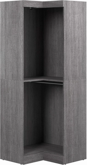 Bestar Corner Closet Organizer System 33-inch for Walk-In Closets, Bedroom, Entryway, Pur Collection, Modern, Bark Gray