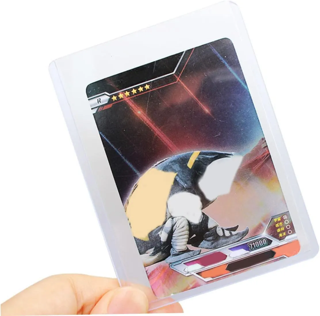 BESTonZON 100pcs Transparent Card Sleeves -Scratch Protectors for Trading Cards Id Badges and Photos Compact Design for and Use
