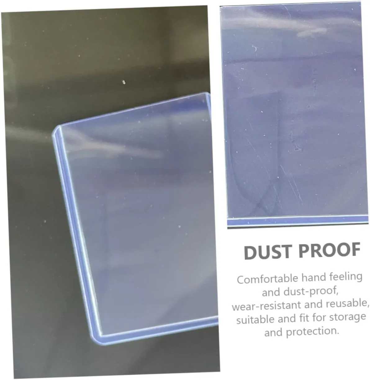 BESTonZON 100pcs Transparent Card Sleeves -Scratch Protectors for Trading Cards Id Badges and Photos Compact Design for and Use