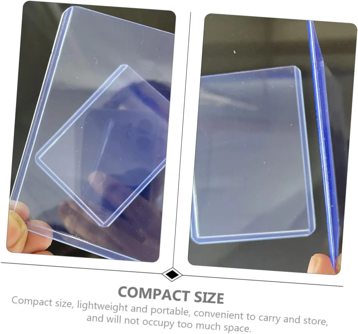 BESTonZON 100pcs Transparent Card Sleeves -Scratch Protectors for Trading Cards Id Badges and Photos Compact Design for and Use