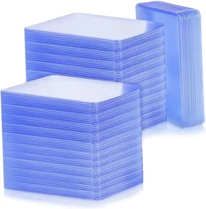 BESTonZON 100pcs Transparent Card Sleeves -Scratch Protectors for Trading Cards Id Badges and Photos Compact Design for and Use