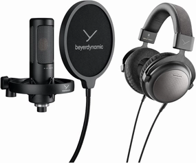 beyerdynamic T1 High-end Tesla Headphones PRO X M90 Side Addressed Condenser Microphone (Bundle)