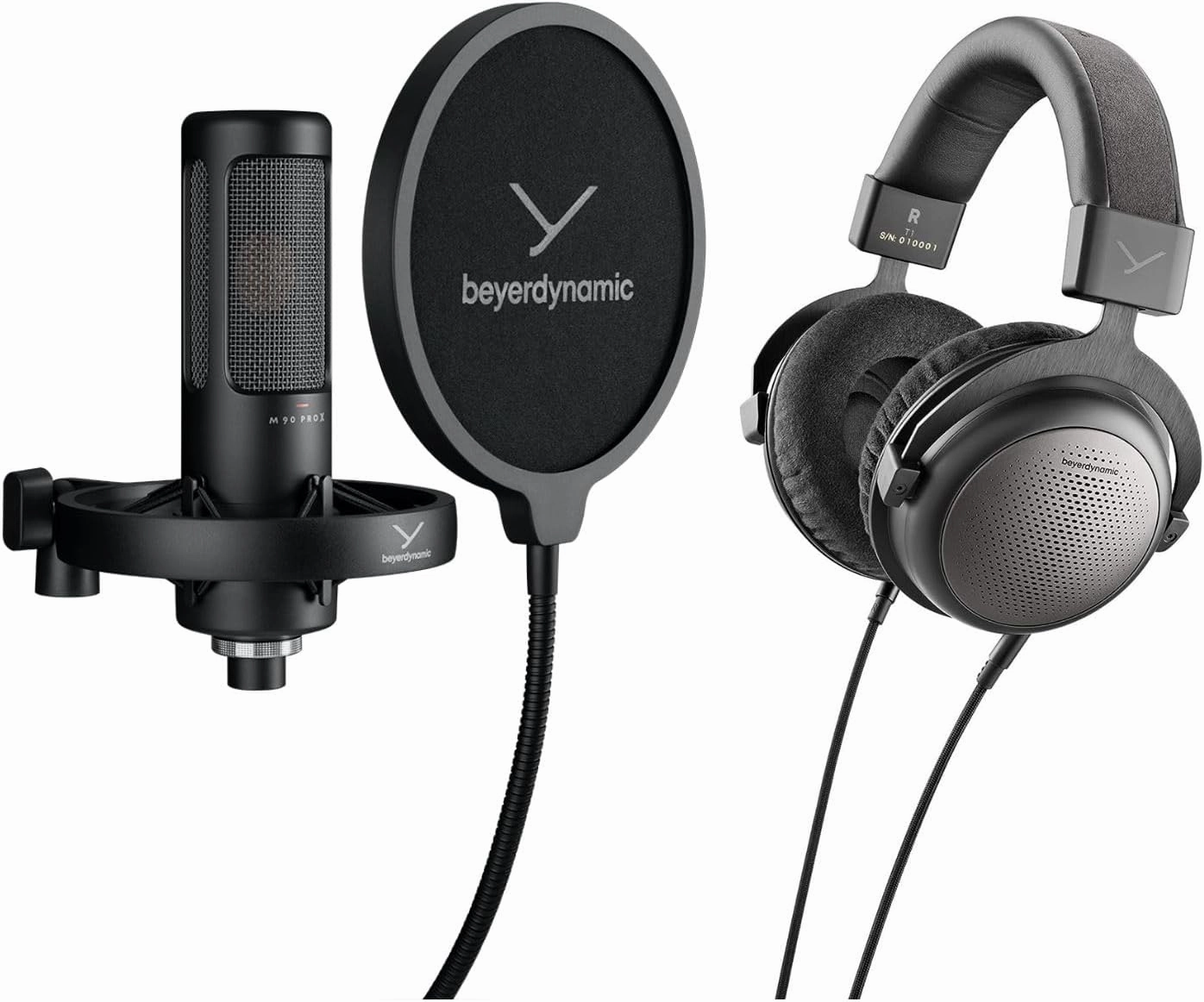 beyerdynamic T1 High-end Tesla Headphones PRO X M90 Side Addressed Condenser Microphone (Bundle)