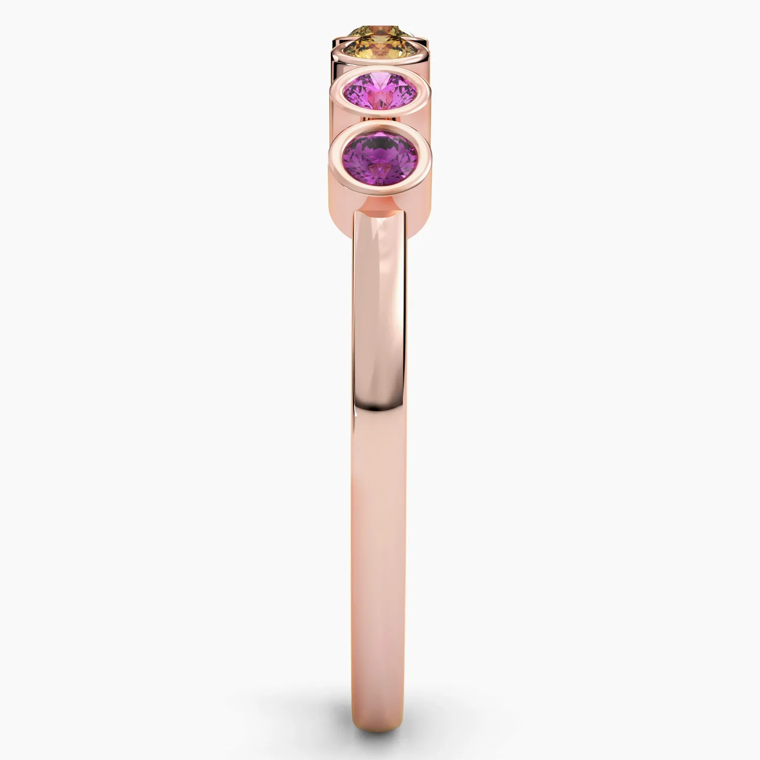 Bezel Set Multicolor Sapphire Stackable Band