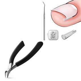 BEZOX Ingrown Toenail Corrector Set with Straight Blade Toenails Clipper - 40 Pcs Pain-Free Toenail Straightener Strips with Toenail Lifter - Easy Use Ingrown Toenail Tools Kit