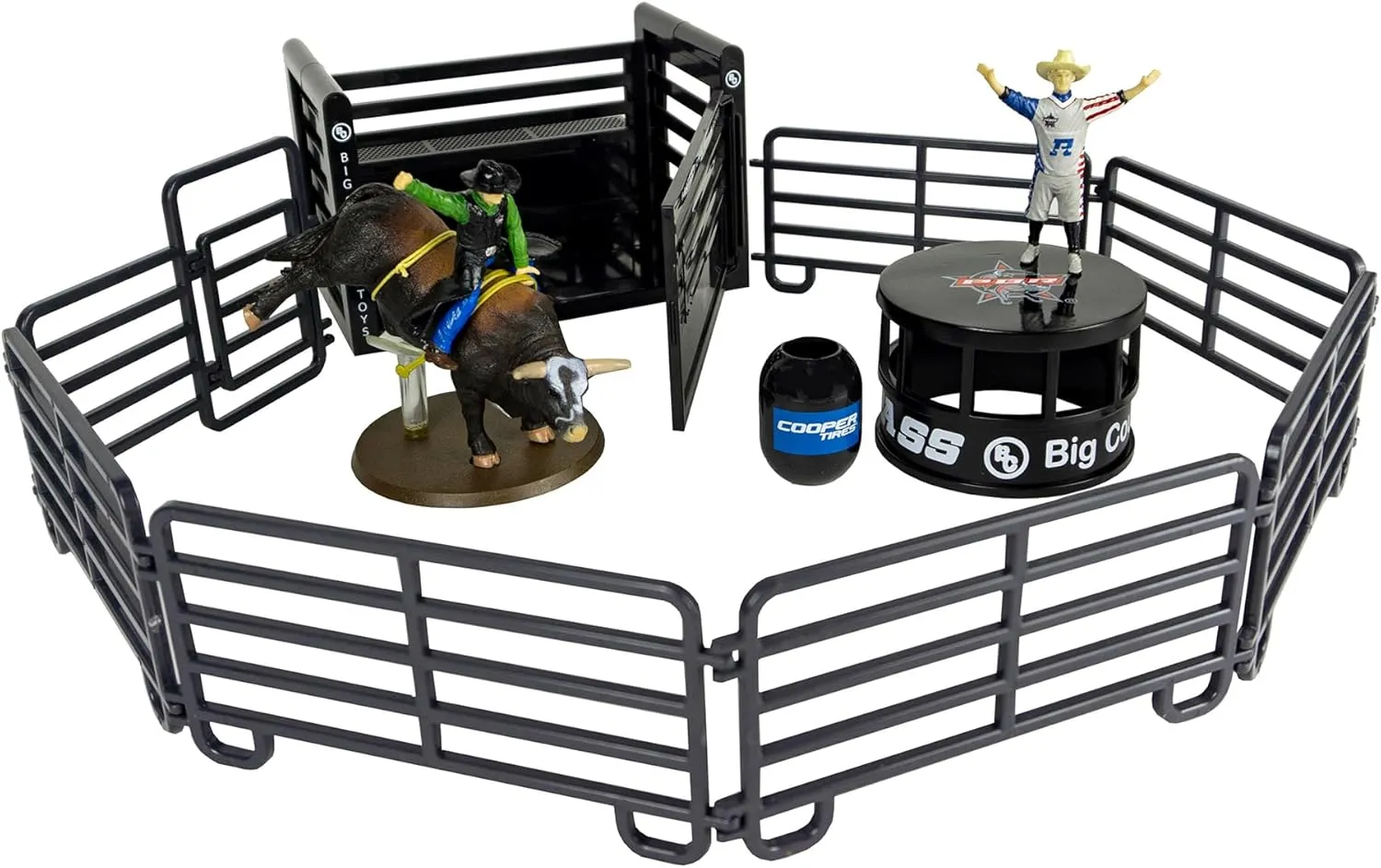 Big Country Toys 13 Piece PBR Bull Riding Playset - Rodeo Toys - Toy Figures & Playsets