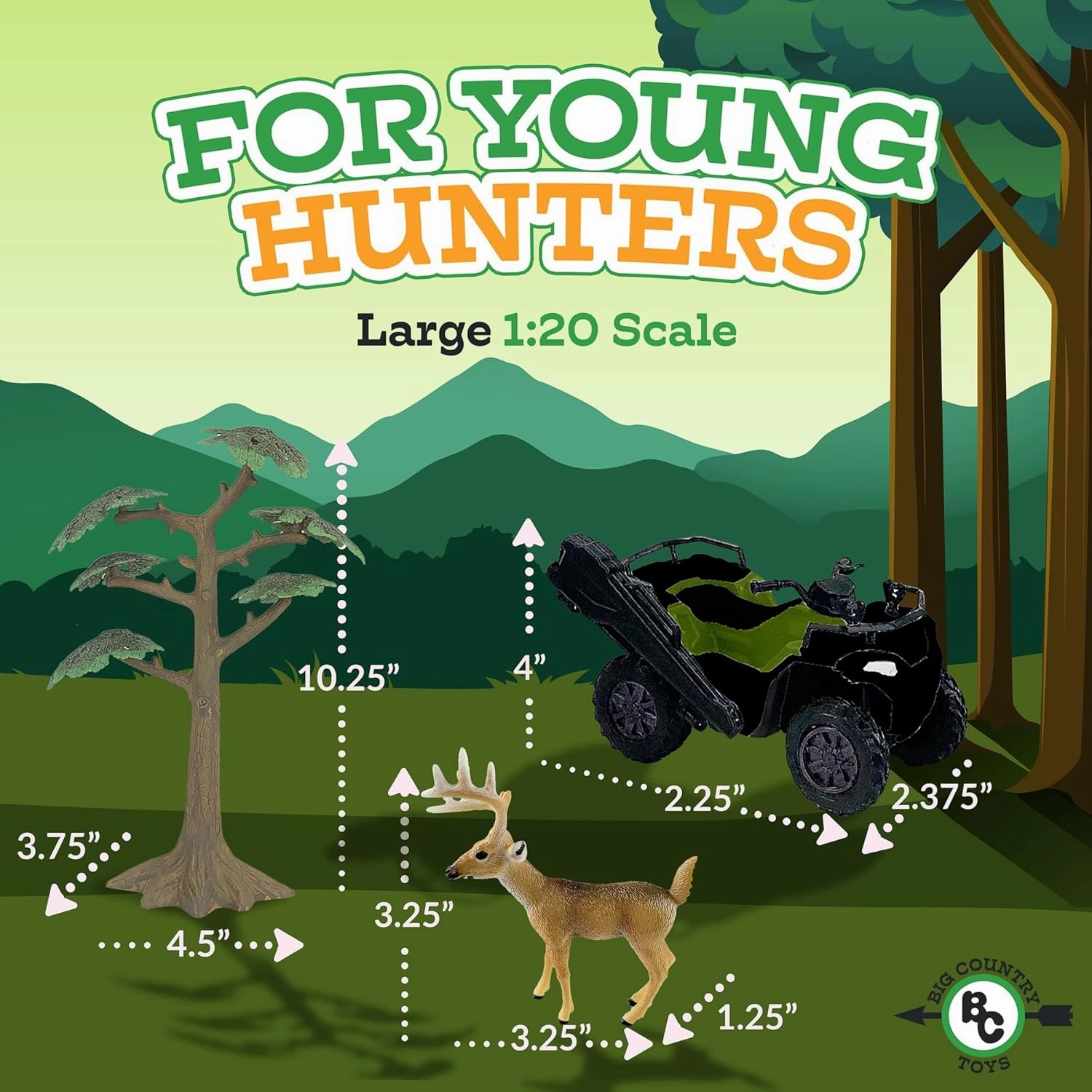 Big Country Toys Title Large Hunting Playset - Hunting Toys for 3 Year Old Boys & Girls and Up