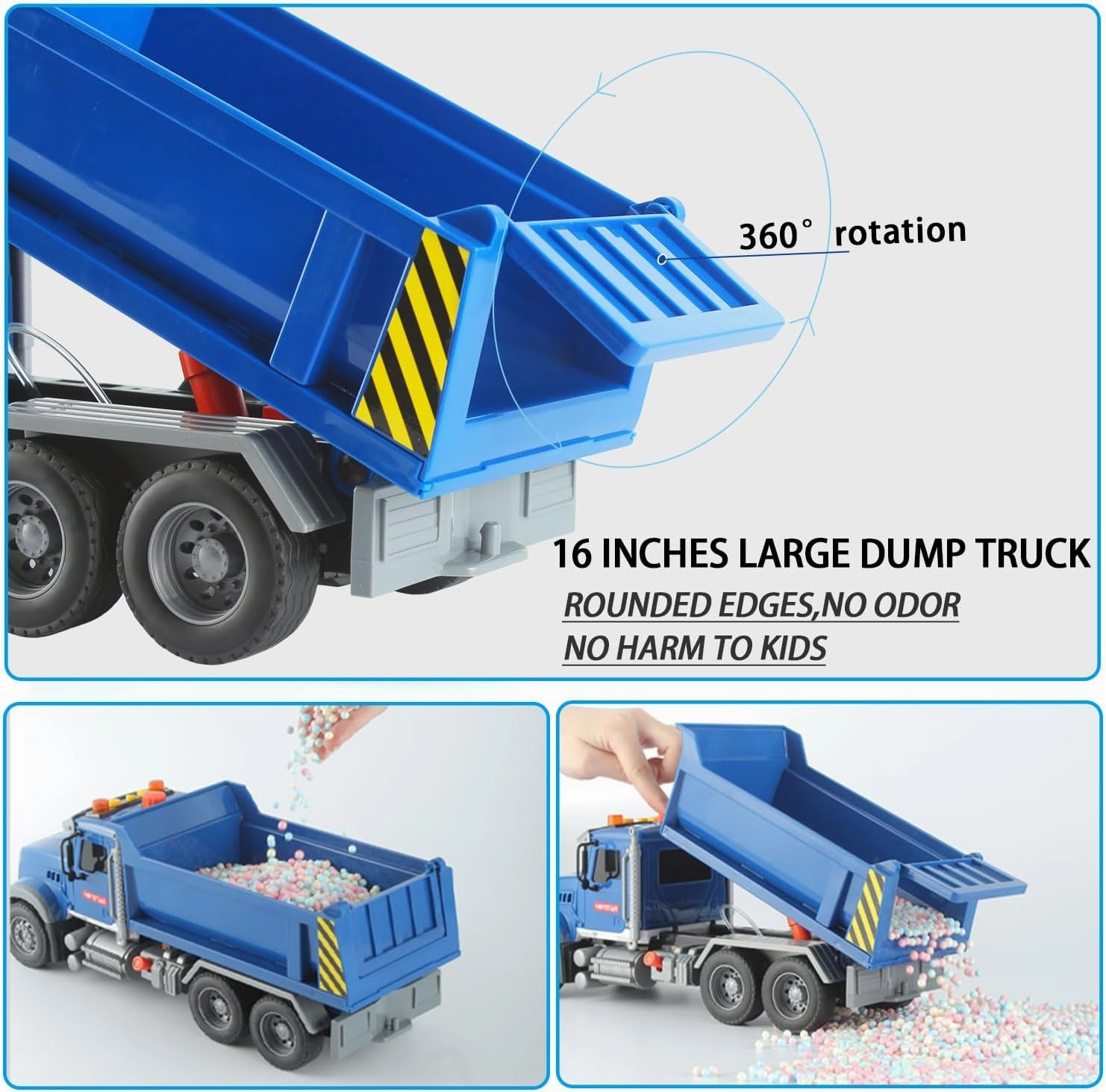 Big Dump Truck Toy - Moveable Lifting Back and Realistic Sound & Light Toys for 3 4 5 6 7 8Years Old Boys Girls Kids (Dump Truck)