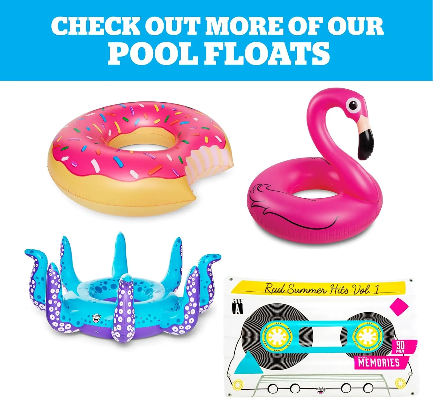 BigMouth Inc. American Pool Float, Durable Vinyl Inflatable Summer Pool or Beach Toy