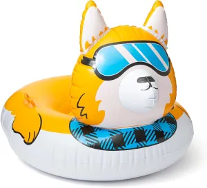 BigMouth Inc Large 48" Inflatable Snow Tube for Kids and Adults, Durable Winter Toy for Tubing & Sledding - Corgi