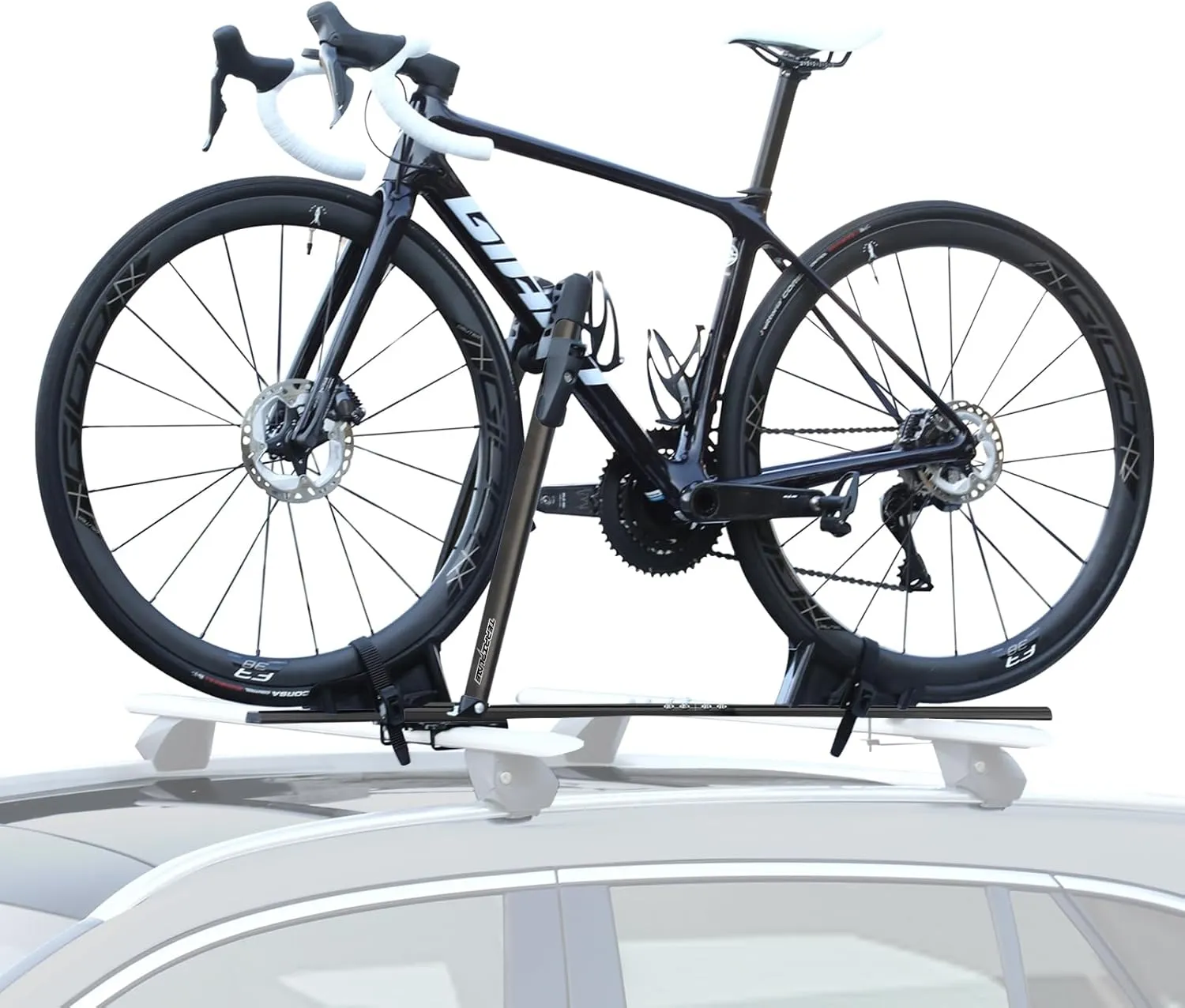 Bike Roof Rack Mount Lightweight Aluminum Bicycle Carrier with Secure Locking Foldable Upright Rooftop Bike Rack 1 Bike Carrier for Car SUV Black