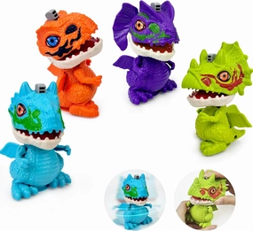 Birthday Toys Gifts for 3 5 6 7 8 Years Old Toddler Boys Girls, 4 Pack Wind up Spin & Flap Dinosaur Toys - 360° Rotating Dino Figures, Hands-on Educational Fine Motor Skills & STEM for Kids Age 3 