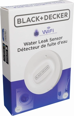 BLACK DECKER Wi-Fi Water Leak Sensor, Smart Leak Detection with 46-Inch Sump Pump Probe, Built-in Alarm and App Notifications, No Hub Required, Easy Plug-and-Play Setup