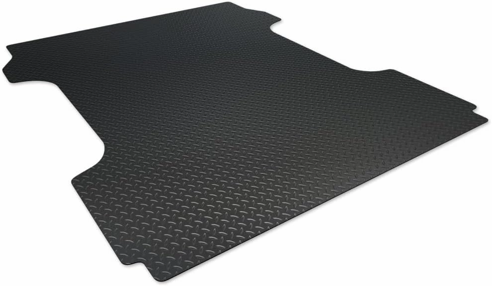 Black Rubber Diamond Plate Truck Bed Floor Mat Liner Compatible with 2017-2025 Ford F250 / F350 / F450 Superduty 6.75 Feet (81") Bed