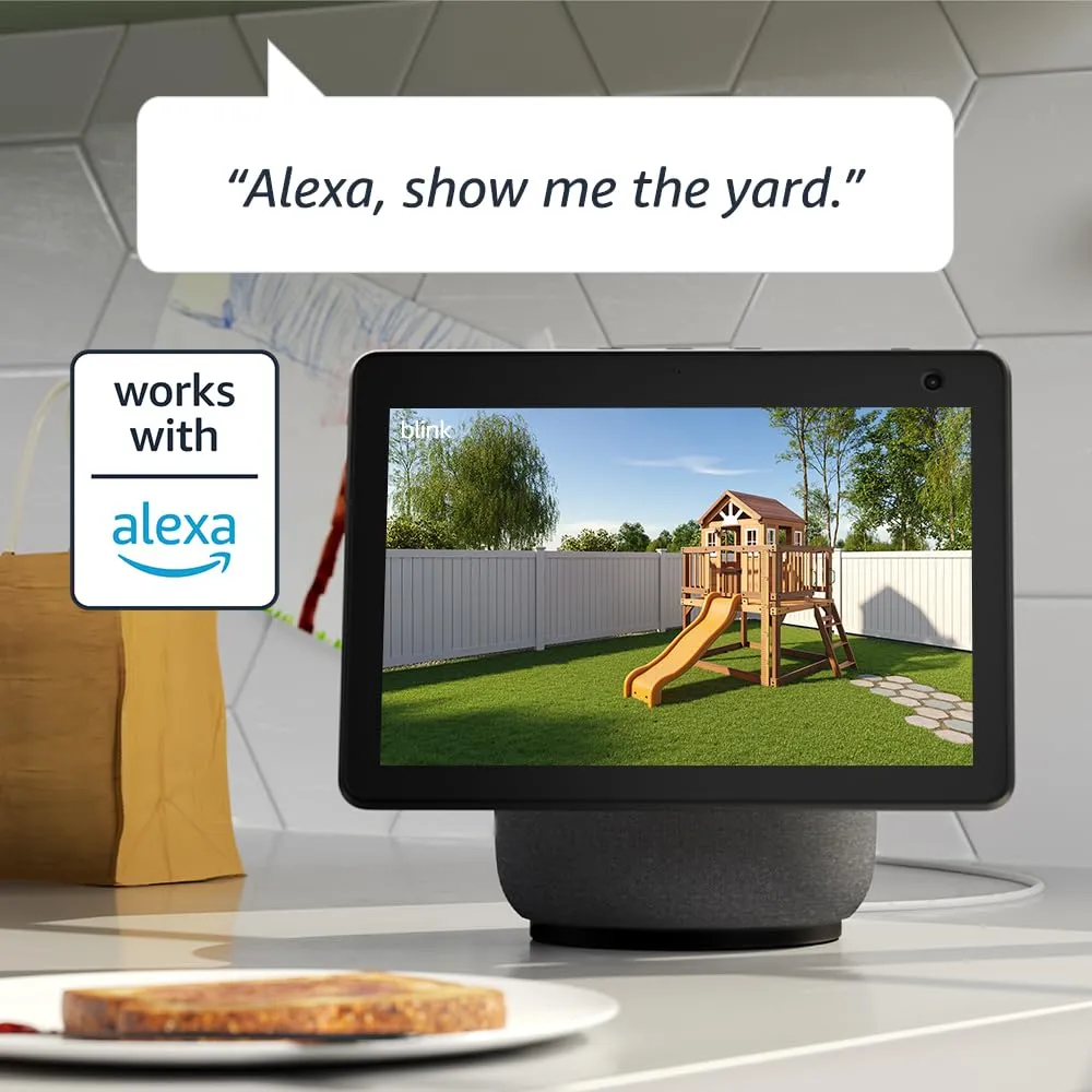 Blink Outdoor 4 (newest model), Wireless smart security camera, two-year battery, 1080p HD day and infrared night live view, two-way talk – 5 camera system