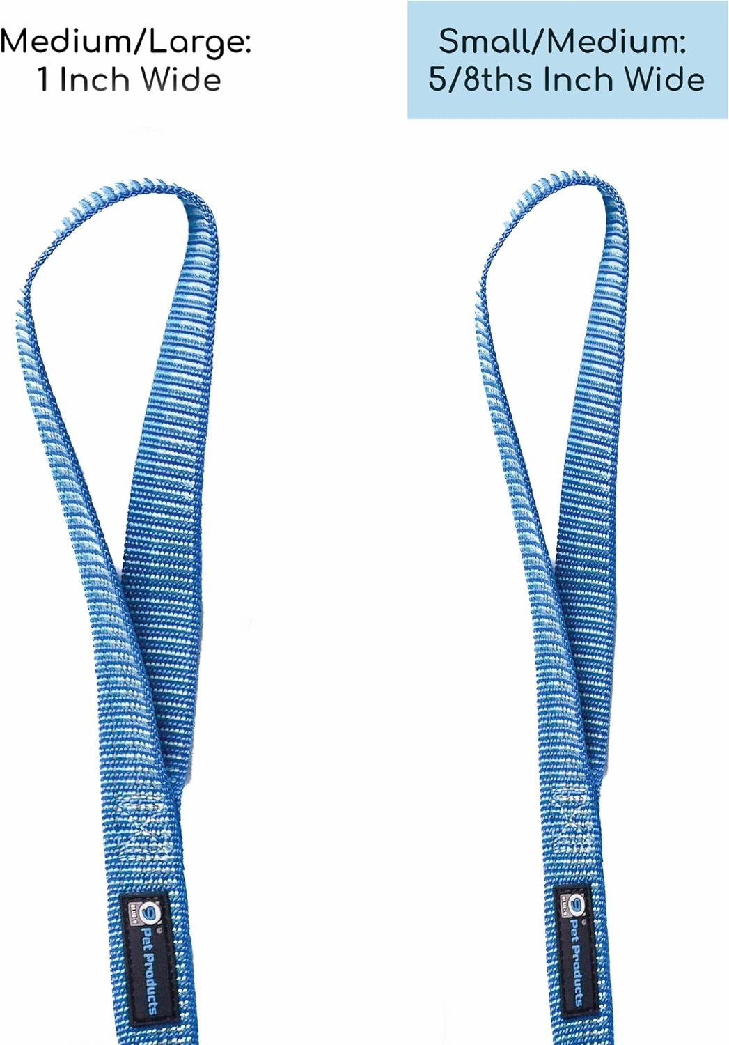 Blue-9 Reflective Dog Leash, Multi-Function 6 Foot Adjustable Lead with Traffic Loop and 3M Reflective Stitching for Obedience, Running, and Agility Training, Made in The USA, Small/Medium, Blue