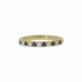 Blue Sapphire and Diamond Band
