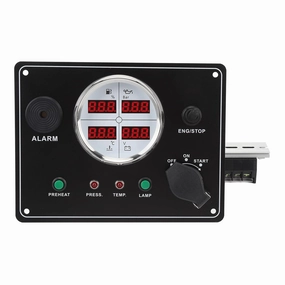 Boat Gauge Panel, Oil Pressure Gauge, Easy Installation, Water Temperature, Digital Set for Yachts, Speedboats (White)
