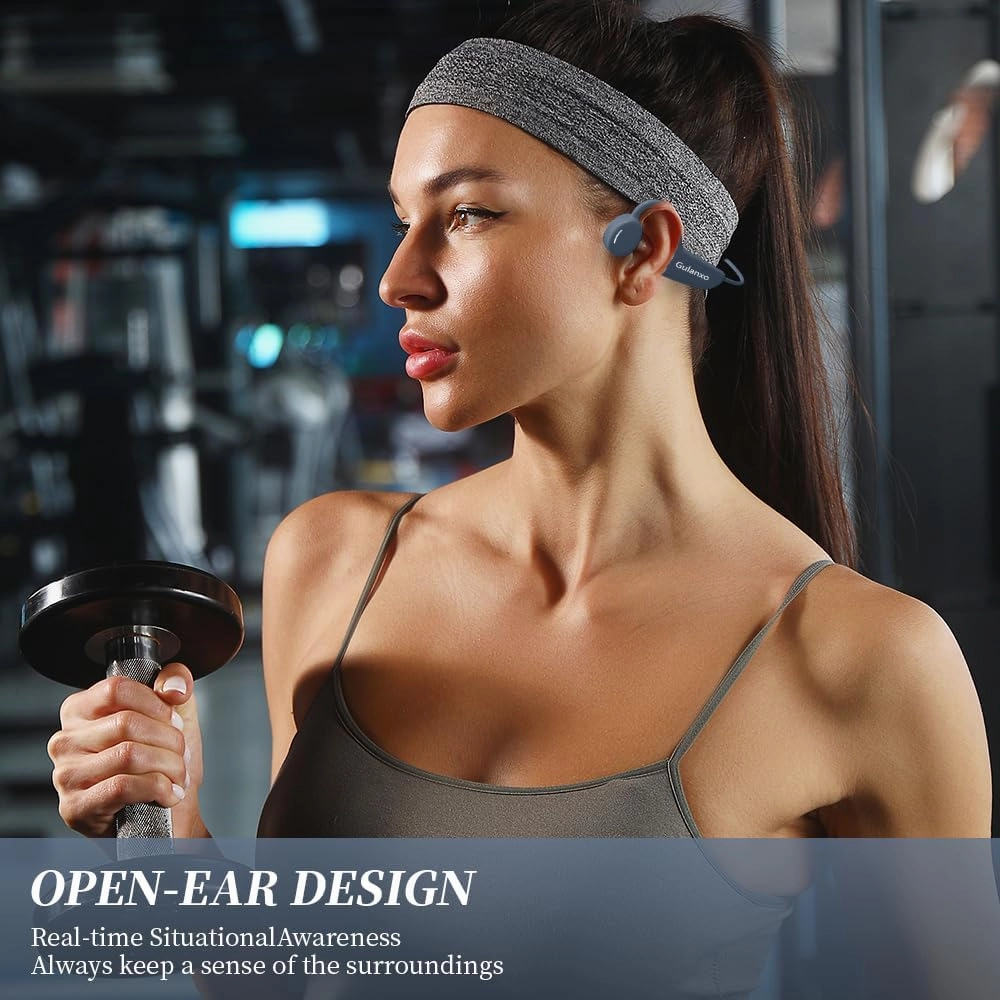 Bone Conduction Headphones, Wireless Bluetooth 5.3 Open Ear Headphones, Built-in Microphone, Suitable for Sports Headphones Such as Running, Fitness, and Hiking.