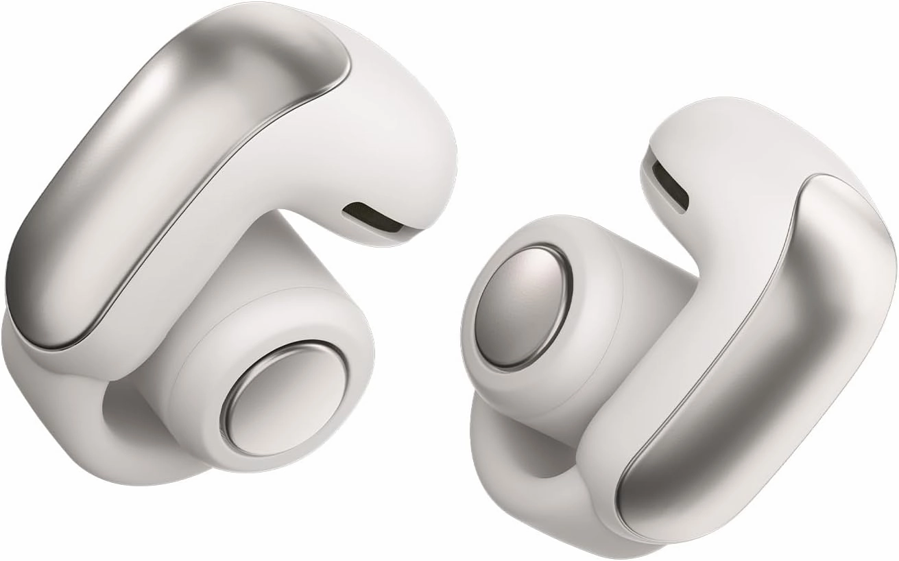 Bose Ultra Open Bluetooth Earbuds, True Wireless Earbuds with OpenAudio for Awareness, Clip On Design for Comfort, Immersive Audio, Up to 48 Hrs of Playtime, White Smoke