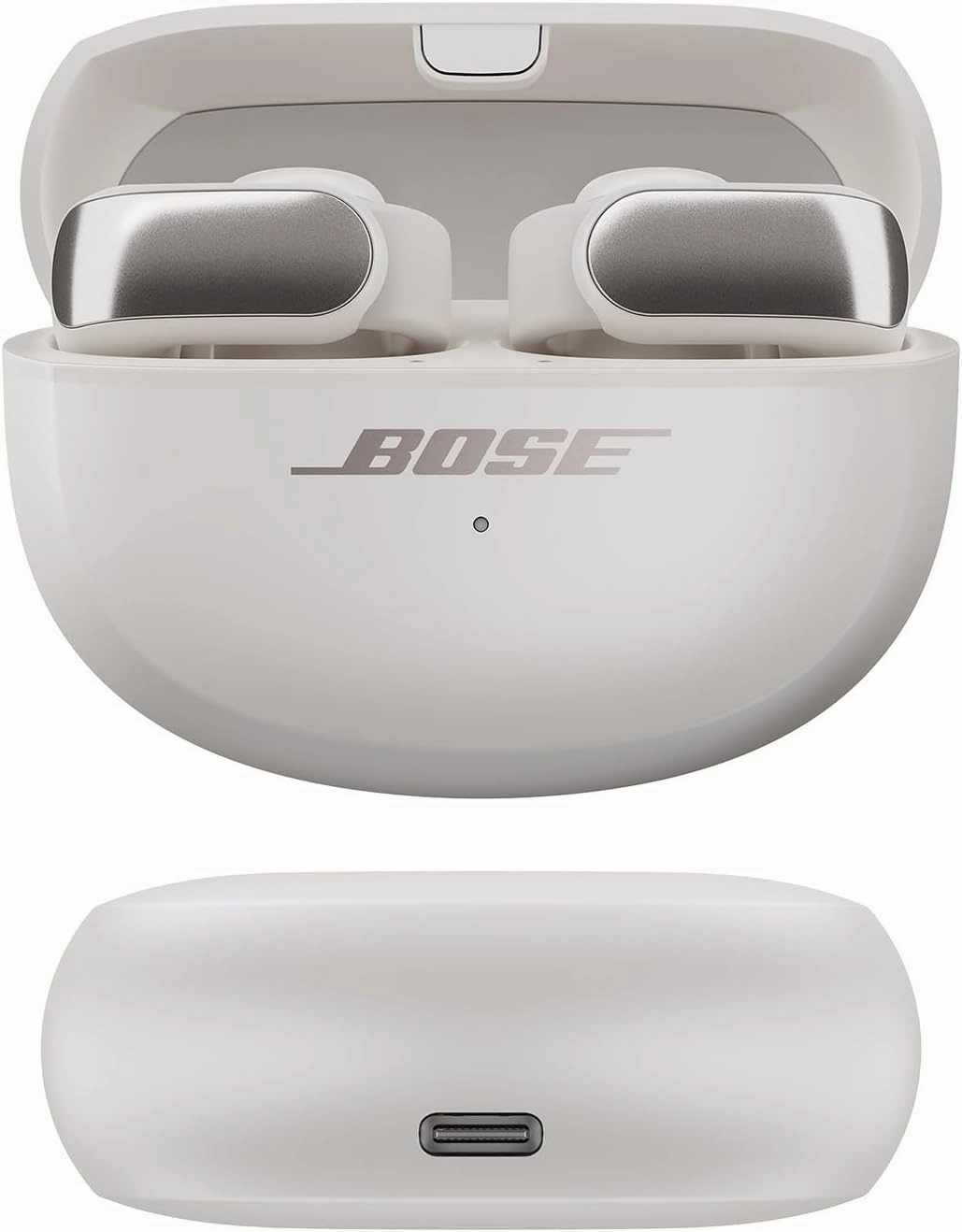 Bose Ultra Open Bluetooth Earbuds, True Wireless Earbuds with OpenAudio for Awareness, Clip On Design for Comfort, Immersive Audio, Up to 48 Hrs of Playtime, White Smoke
