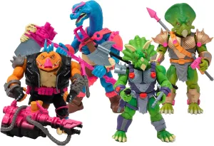 Boss Fight Studio Saurozoic Warrior Set of 4 – Triax Skiver, Marr Ossis, Range Brakhion, Ceratopsian Guard - Highly Articulated Collectible Figurines with Accessories, Alternate Heads and Hands - 1:12