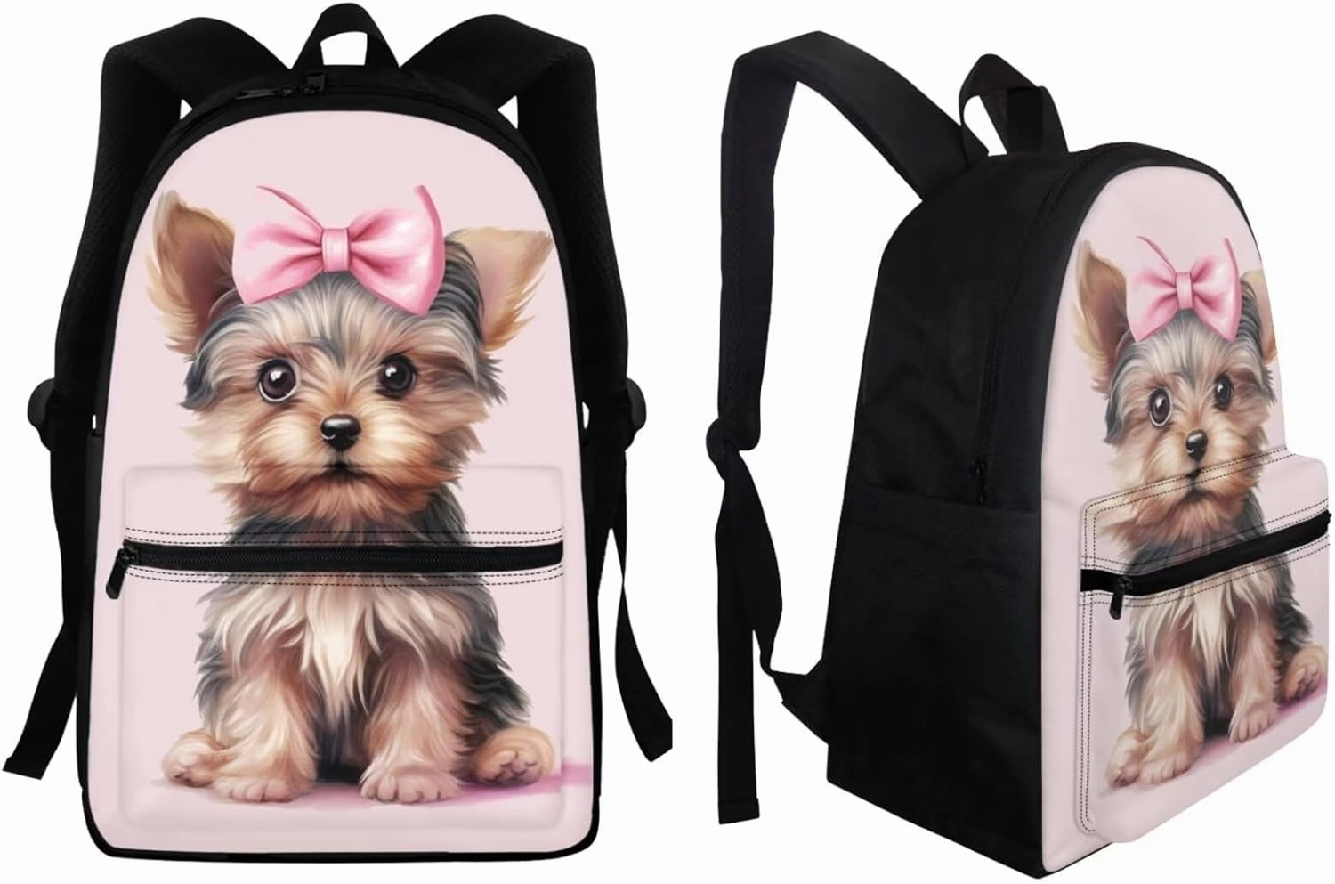 Boston Terrier Backpack and Lunch Box Set Primary/Elementary Bookbag Lunch Bag Pencil Pen Case Back Pack Lunchbag Water Bottle Carrier Bag