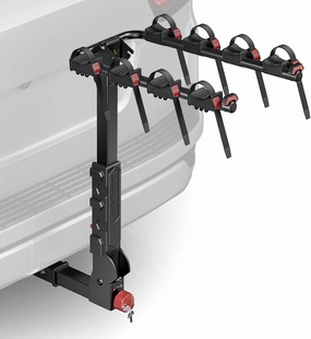 BougeRV 2024 Enhanced Lockable Bike Rack Hitch for Car, 2/3/4 Bike Carrier for SUV & Truck, Foldable & Tilting for Trunk Access, Easy Assembly Hitch Mount with Improved Base Locking Mechanism