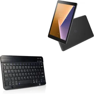 BoxWave Keyboard Compatible with Vodafone Smart Tab N8 - SlimKeys Bluetooth Keyboard, Portable Thin with Chiclet-Style Keys - Jet Black