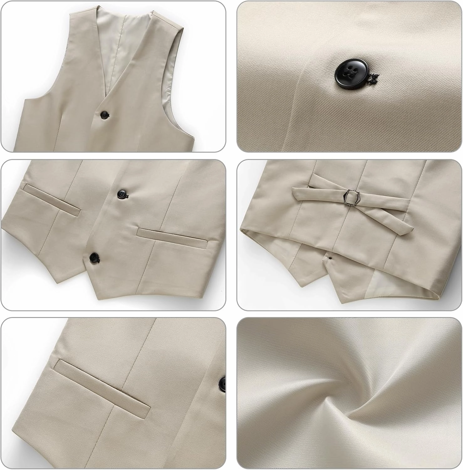 Boy Suits 3 Piece Slim Fit Formal Suit Set with Tuxedo Jacket Vest Pants for Kids Wedding Ring Bearer Party