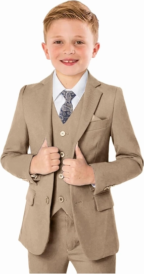 Boys’ Formal Suit 5 Piece Set, Toddler Tuxedos for Wedding, Suits for Teens Boy Dress School Clothes