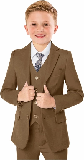 Boys’ Formal Suit 5 Piece Set, Toddler Tuxedos for Wedding, Suits for Teens Boy Dress School Clothes