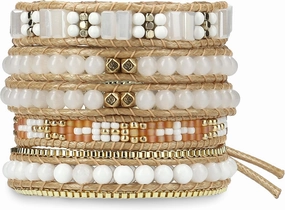 Bracelet for Women – Handmade Vegan Boho Natural Stone Layered Bracelet, Thailand Bohemian Stackable Beaded Wrap Bracelets, Summer Hippie Bracelet Stack, Fashion Jewelry Gifts