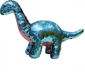 Brachiosaurus Stuffed Animal Dinosaur Plush flip Sequin Reversible Unique and Creative Dinosaur Gifts (11.8 inch)