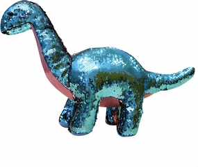 Brachiosaurus Stuffed Animal Dinosaur Plush flip Sequin Reversible Unique and Creative Dinosaur Gifts (7.9 inch)