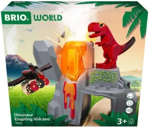 BRIO World - 36092 Dinosaur Erupting Volcano | Toy Train Set for Kids Aged 3 Years Up