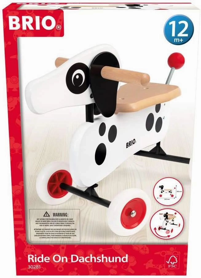 BRIO 30281 Dachshund Sausage Dog Ride Toddler Toy for Kids 12 Months and Up