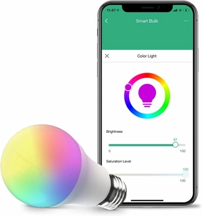 Broadlink Smart Wi-Fi Bulb, RGB Multicolor Changing Dimmable LED Light, A19 E26 10W, Works with Alexa, Google Home, Siri and IFTTT, No Hub Required (4 Bulbs)