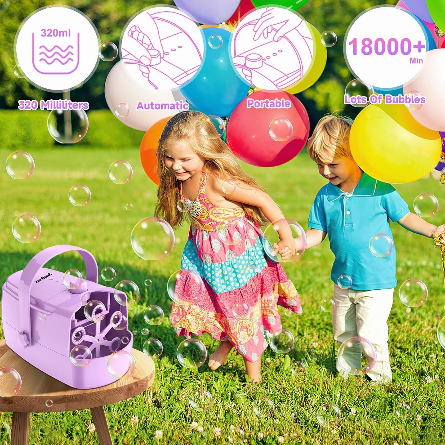 Bubble Machine Automatic Bubble Maker: Durable Bubble Blower 18000  Big Bubbles Per Minute for Indoor Outdoor Wedding Birthday Party - Portable Bubble Machine for Kids Toddlers