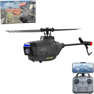C127AI Scout Drone RC Helicopter with 1080P Camera for Adults, 2.4G 4CH Remote Control Helicopter with 6-Axis Gyro One Key Take Off/Landing Optical Flow Positioning RC Aircraft (1 Battery)
