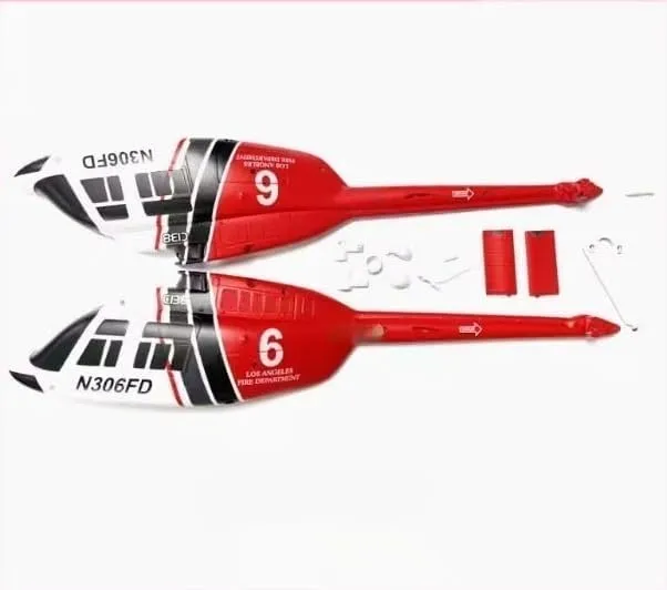 C138 BEL206 RC Helicopter Body Shell Part Replacement for RC Toy Helicopter Repair Part(Red)
