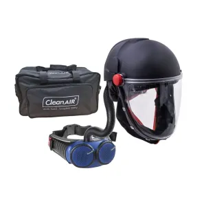 CA-40G with flip-up visor with AerGo PAPR