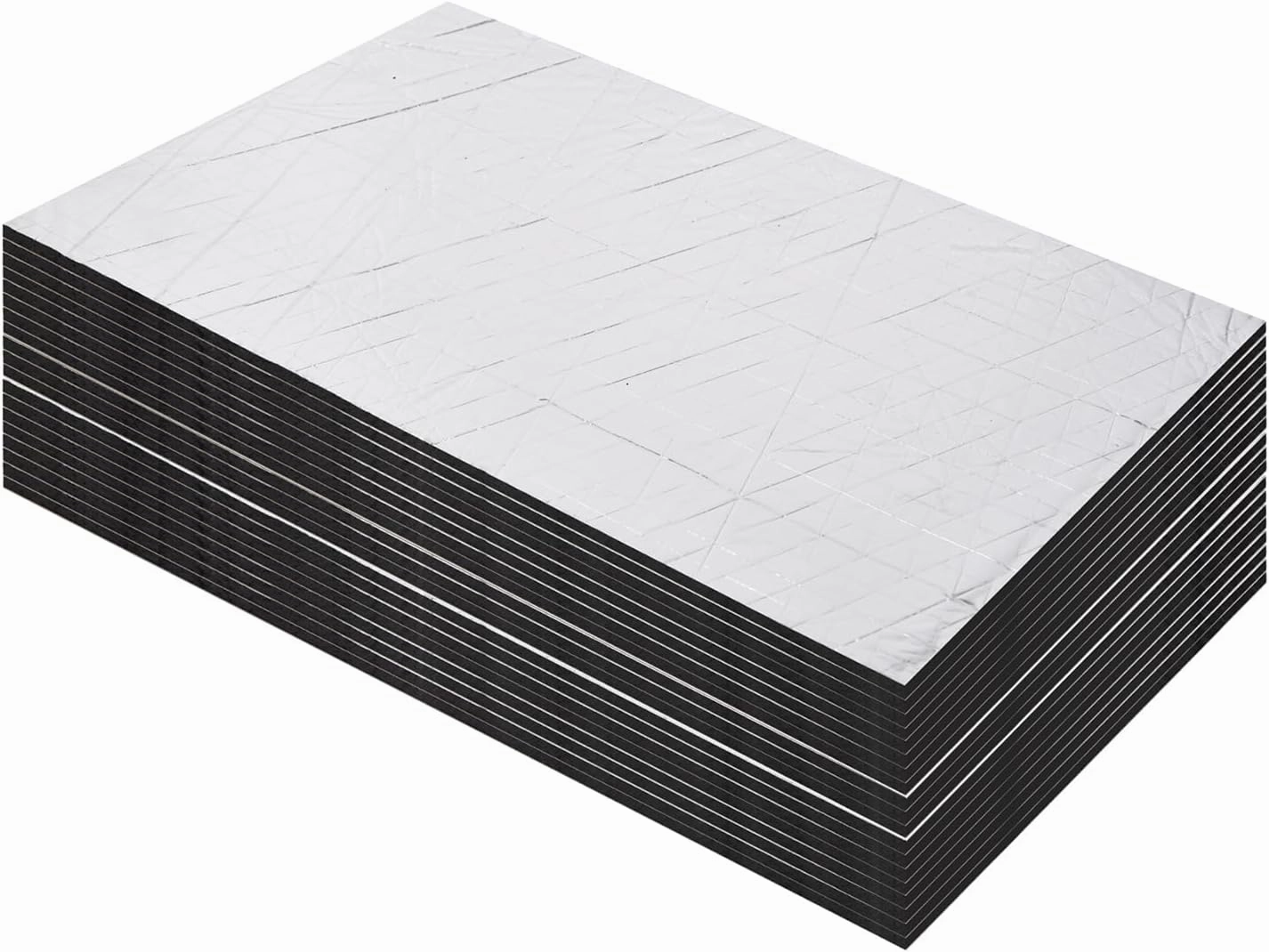 Car Heat Sound Deadening Insulation Mat - 197 Mil 10.76 Sqft Automobile Sound Deadening & Heat Insulation Material for Auto Hood Engine Roof Door and Trunk, Aluminum Foil Finish