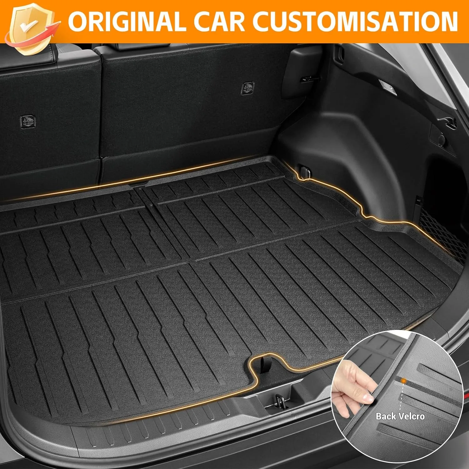 Cargo Mat Compatible with 2019-2024 2025 Toyota RAV4,Trunk Mat All-Weather Trunk Liner Accessories TPE Seat Back Protector Mat Cargo Liner for 2016-2024 Toyota RAV4(Cargo mat)