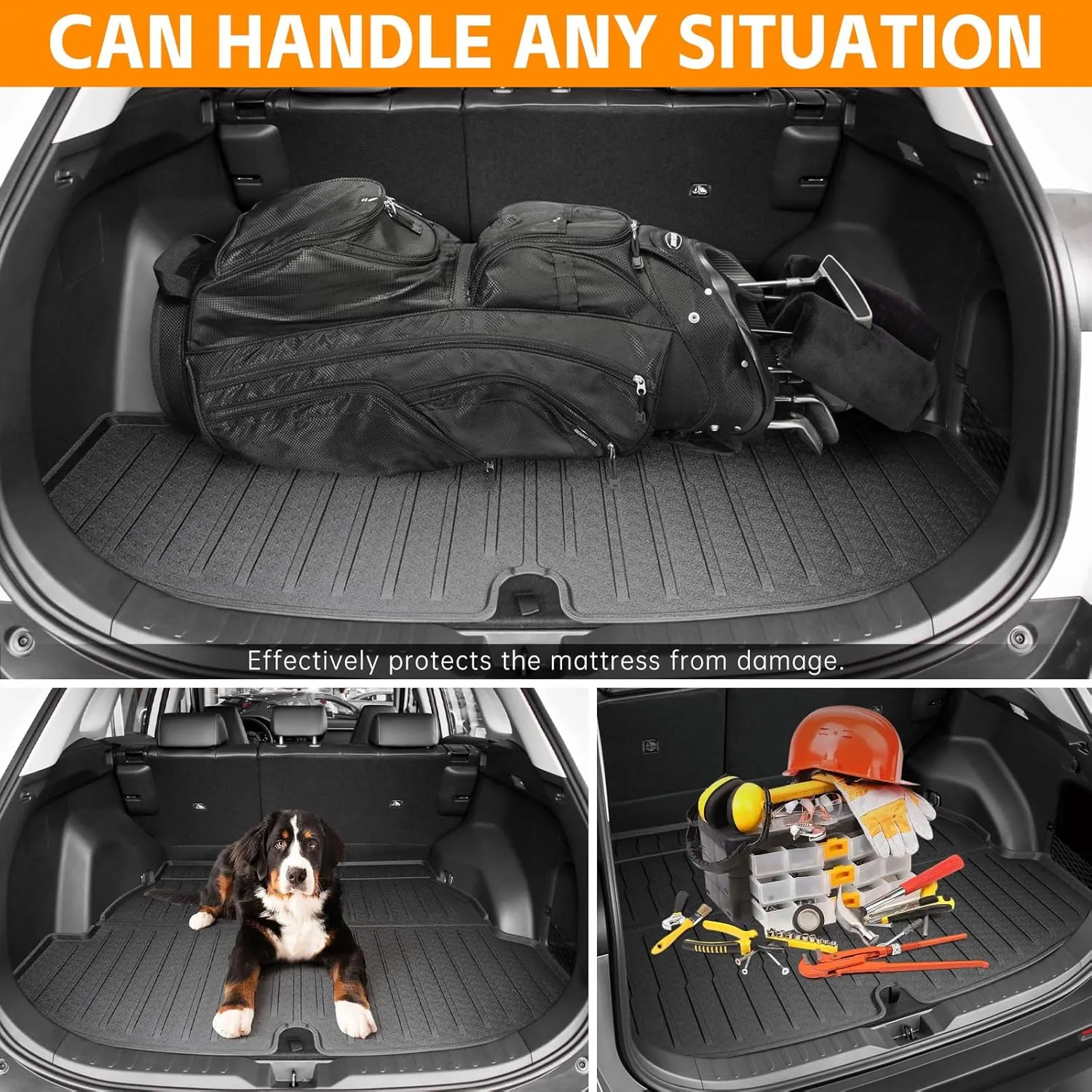 Cargo Mat Compatible with 2019-2024 2025 Toyota RAV4,Trunk Mat All-Weather Trunk Liner Accessories TPE Seat Back Protector Mat Cargo Liner for 2016-2024 Toyota RAV4(Cargo mat)