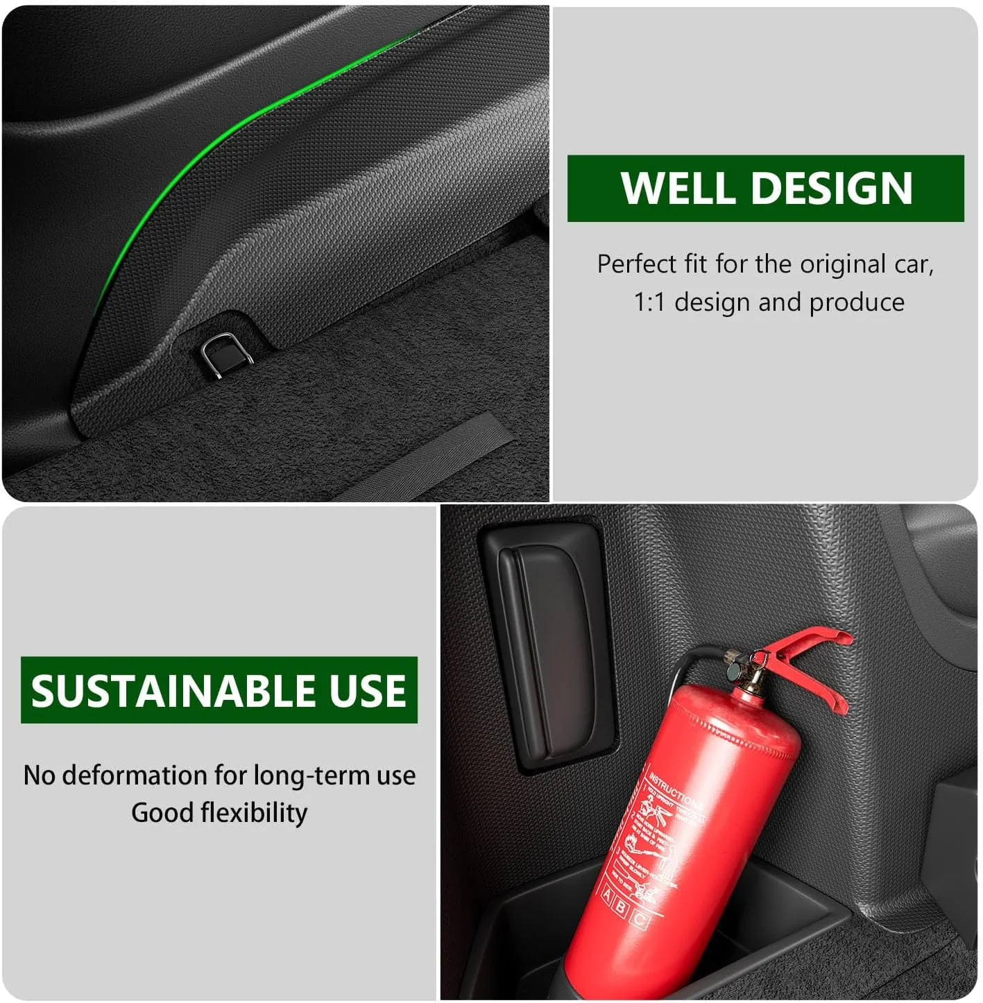 Cargo Sidewall Protector Compatible with 2016-2025 Dodge Durango Trunk Side Guard Replacement for 2016-2025 Dodge Durango Accessories (Side Trunk Mat)