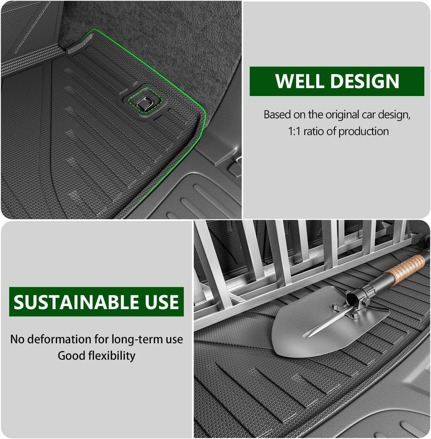 Cargo Liner Compatible with 2016-2025 Dodge Durango Trunk Mat Cargo Mat 6&7 Seats Replacement for 2016-2025 Dodge Durango Accessories (3rd Row Trunk Mat)