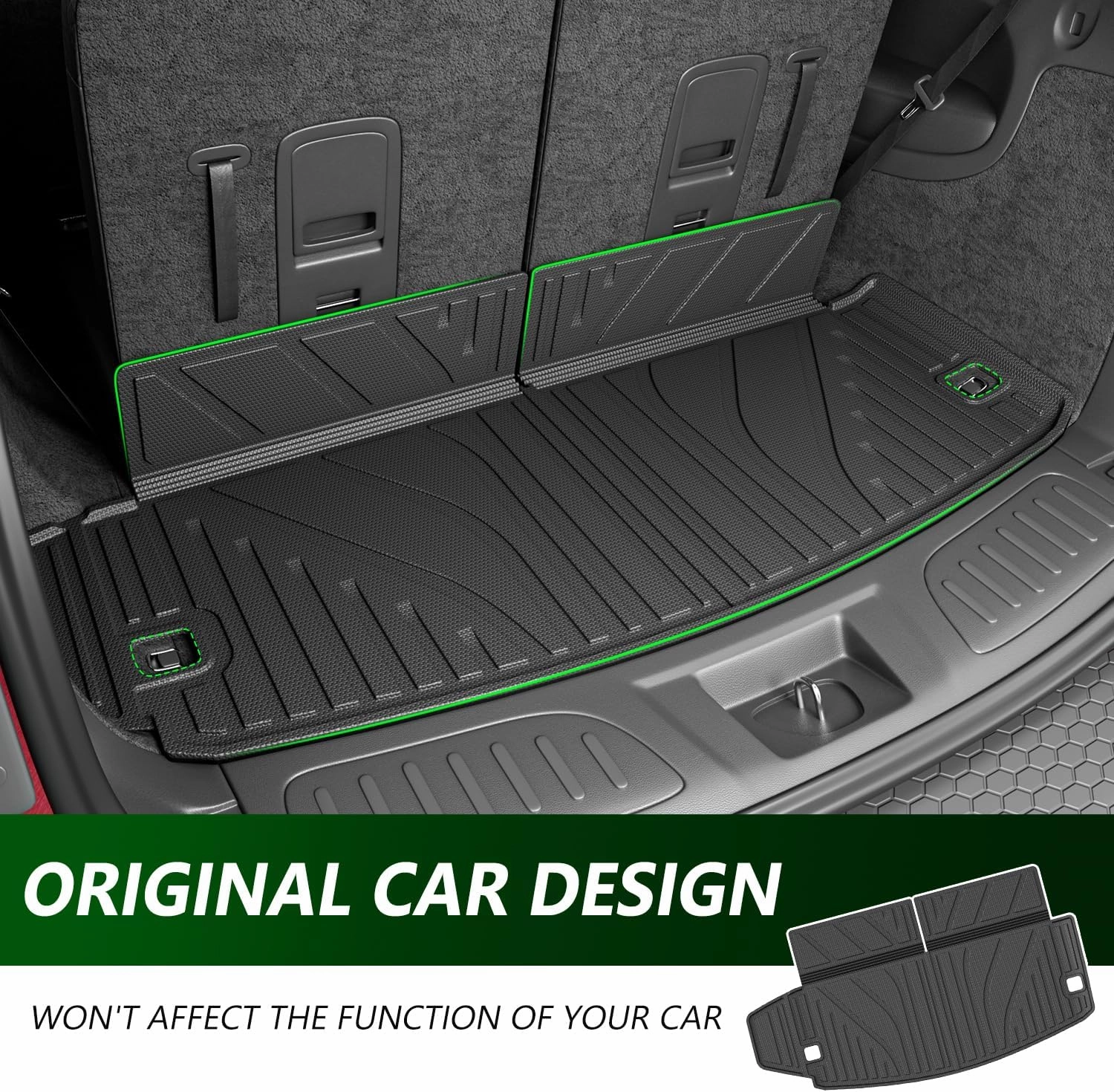 Cargo Liner Compatible with 2016-2025 Dodge Durango Trunk Mat Cargo Mat 6&7 Seats Replacement for 2016-2025 Dodge Durango Accessories (3rd Row Trunk Mat)